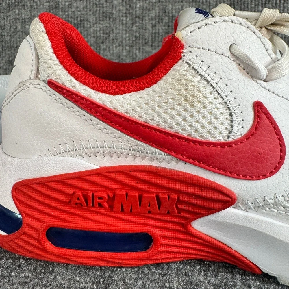 Nike Air Max Excee White Red Navy Blue Low Top Sneakers Women's 7.5